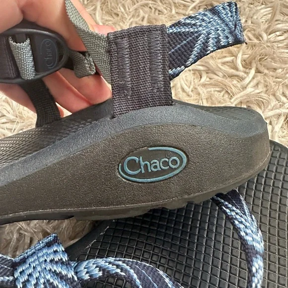 Chaco Black and Patterned Blue Sandals - Picture 5 of 5